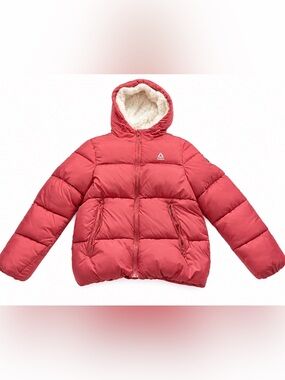 Reebok Kids Puffer Jacket in Coral with White Logo